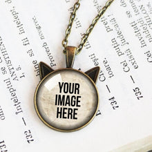 Load image into Gallery viewer, Personalized Cat Ears Photo Necklace
