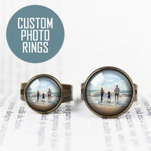 Load image into Gallery viewer, Personalized Photo Adjustable Rings
