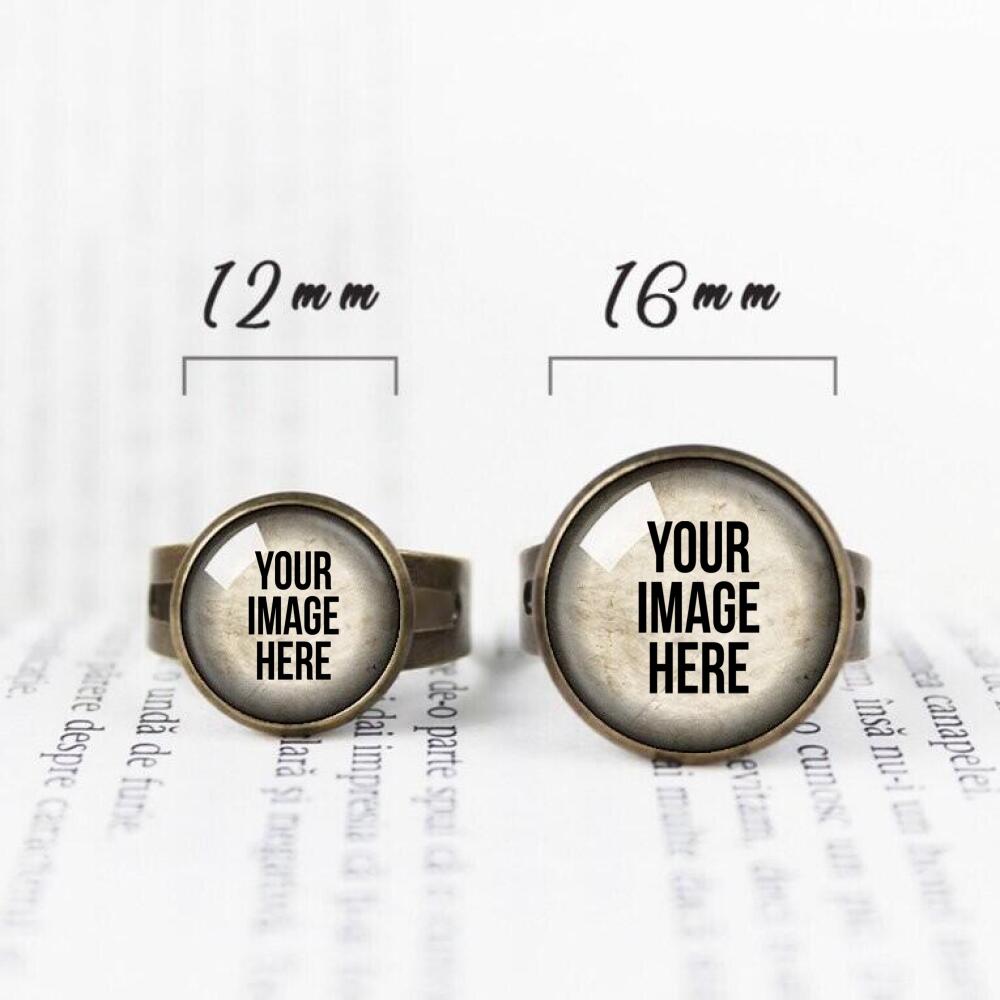 Personalized Photo Adjustable Rings