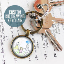 Load image into Gallery viewer, Personalized Kids Drawing Keychain
