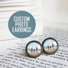 Load image into Gallery viewer, Personalized Photo Stud Bronze Earrings
