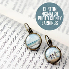 Load image into Gallery viewer, Personalized Mismatch Photo Kidney Bronze Earrings
