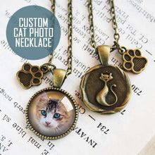 Load image into Gallery viewer, Personalized Cat Photo Pendant Necklace
