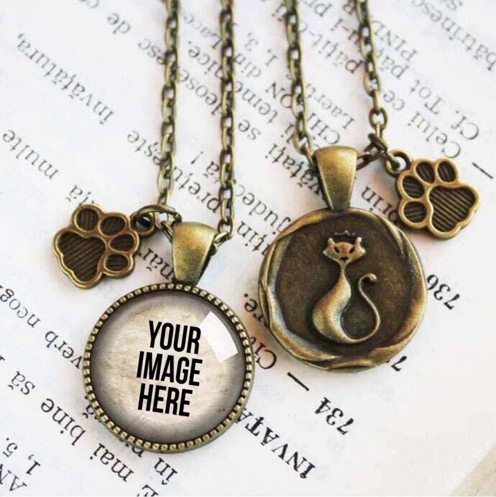 Personalized Cat Photo Pendant Necklace