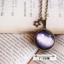 Load image into Gallery viewer, Dark Purple Milky Way Globe Necklace - 11pixeli
