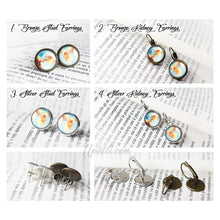 Load image into Gallery viewer, Black White Gold Marble Earrings - 11pixeli
