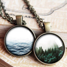 Load image into Gallery viewer, Where the mountains meet the sea, Wave Necklace, Wanderlust Jewelry Gift, Mountain Range Pendant Necklace for Women
