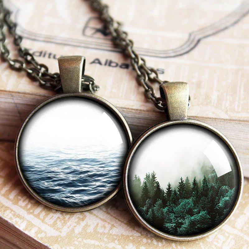 Where the mountains meet the sea, Wave Necklace, Wanderlust Jewelry Gift, Mountain Range Pendant Necklace for Women