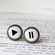 Load image into Gallery viewer, Pause and Play Stud Earrings - 11pixeli
