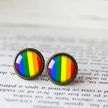 Load image into Gallery viewer, Tiny Rainbow Stripes Stud Earrings - 11pixeli
