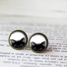 Load image into Gallery viewer, Peeking Cat and tail Earrings - 11pixeli
