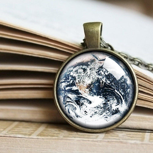 Earth Pendant - Earth Jewelry - Globe Necklace - Earth necklace - Planet Earth - Planet Necklace - Galaxy Necklace