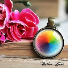 Load image into Gallery viewer, Artist Definition Necklace, Artist Definition Pendant, Artists Pendant, Gift for Art Teachers Students, Retro French Color Wheel, Artist Kid
