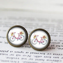 Load image into Gallery viewer, Floral Bicycle Earrings - 11pixeli
