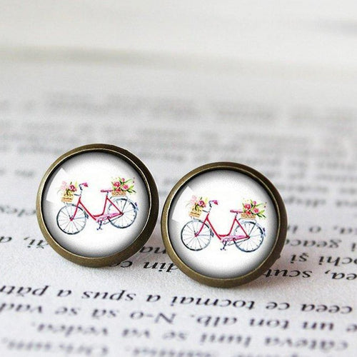 Floral Bicycle Earrings - 11pixeli