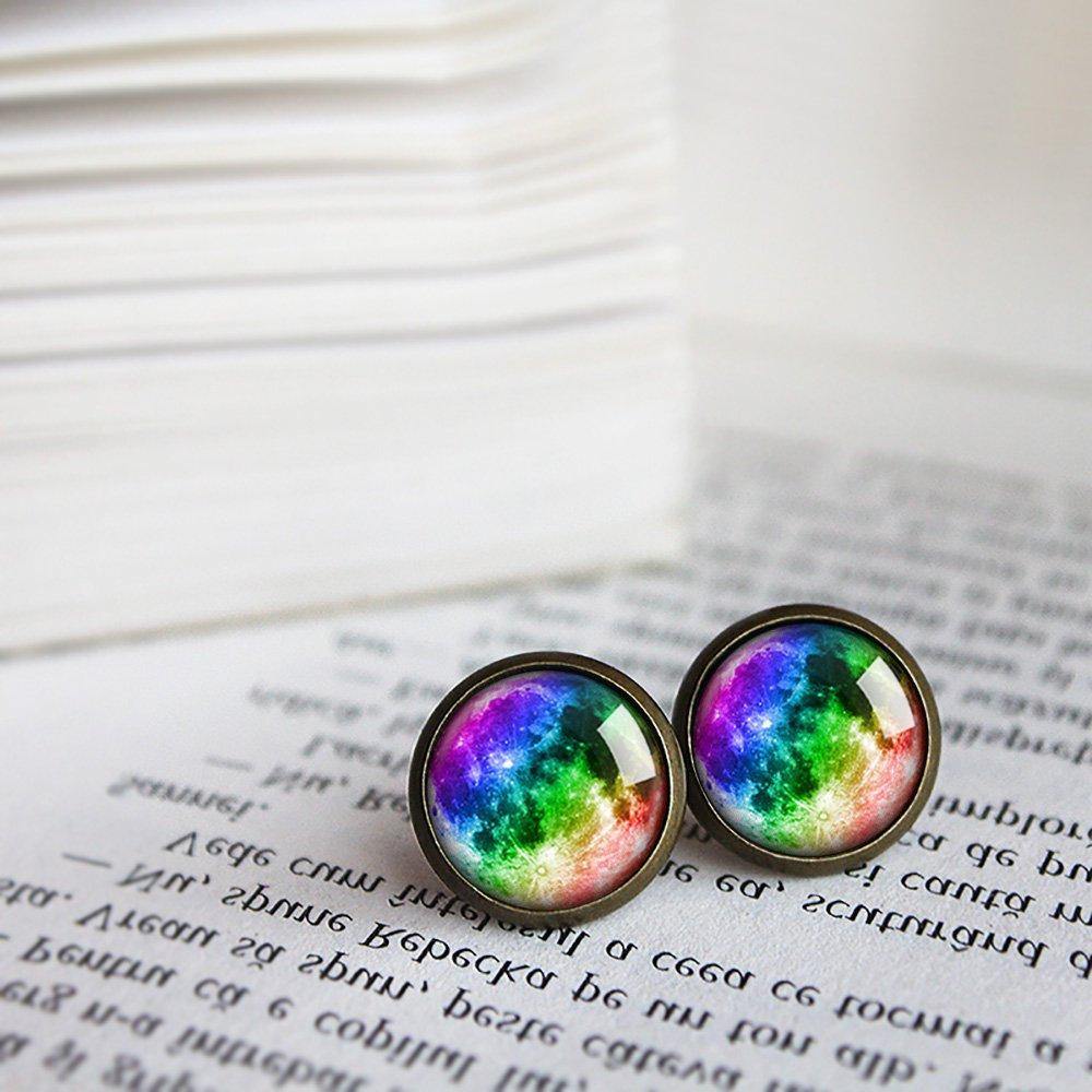 Rainbow Moon Earrings - 11pixeli