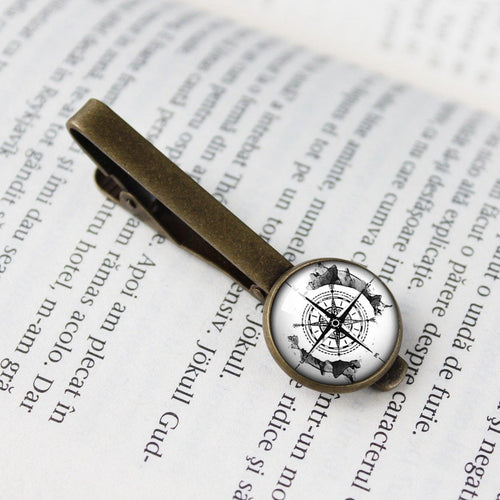 Compass TIe Clip, Nautical Tie Clip, Nautical Gift, Compass Jewelry, Gift for men, Tie Bars, Husband gift, Traveler gift,, Compass tie bars