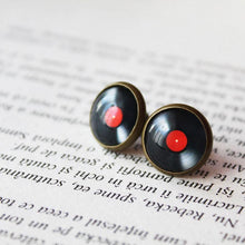 Load image into Gallery viewer, Vinyl Record Stud Earrings - Retro music Earrings - Gift for her - 11pixeli
