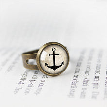 Load image into Gallery viewer, Adjustable Nautical Anchor Ring, Nautical Ocean Ring - 11pixeli
