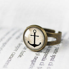 Load image into Gallery viewer, Adjustable Nautical Anchor Ring, Nautical Ocean Ring - 11pixeli
