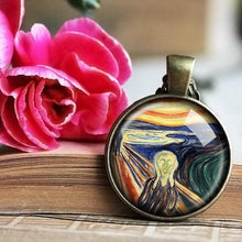 Load image into Gallery viewer, The Scream Necklace, The Scream Pendant, Scream Jewelry, Iconic Artwork, Edvard Munch Jewelry, Gift for artists, gift for art students
