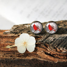 Load image into Gallery viewer, Cardinal Red Bird Earrings - 11pixeli

