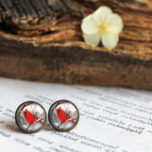 Load image into Gallery viewer, Cardinal Red Bird Earrings - 11pixeli
