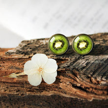 Load image into Gallery viewer, Kiwi Fruit Slice Earrings - 11pixeli
