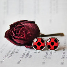 Load image into Gallery viewer, Red Ladybug Stud Earrings - 11pixeli
