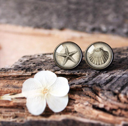 Seashell Starfish Earrings - 11pixeli