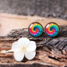 Load image into Gallery viewer, Tie Dye Rainbow Earrings - 11pixeli
