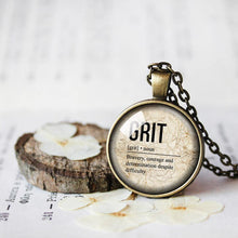 Load image into Gallery viewer, Grit Definition Necklace, Grit Definition Pendant, Entrepreneur Gift, Business Gift, Gift for Entrepreneur, Small Business Owner Gift, Grit
