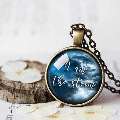 I am the storm Necklace, I am the storm pendant, Fate whispers to the warrior, Storm necklace, Strength gift, Motivational gift, Positive