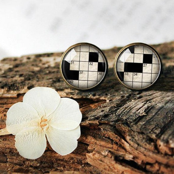Crossword Earrings - 11pixeli