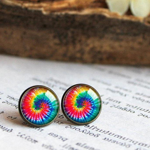 Tie Dye Rainbow Earrings - 11pixeli