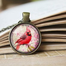 Load image into Gallery viewer, Cardinal Necklace,  Cardinal Pendant, Remembrance Jewelry, Memorial Necklace, Cardinal Spirit Animal,  Angels appear when Cardinals are near
