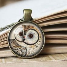 Load image into Gallery viewer, Owl Necklace, Owl Pendant, Owl Jewelry, Bird Necklace, Bird lover Gift, Woodland Bird Gift, Night birds, Owl Lovers Gift,  Owl photo Gift
