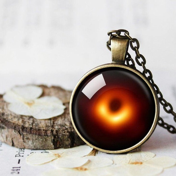 Black Hole Necklace, Black Hole Pendant, Black Hole Jewelry, Messier 87, NGC 4486 Space Pendant, Gift for Scientist, Science Gift Necklace