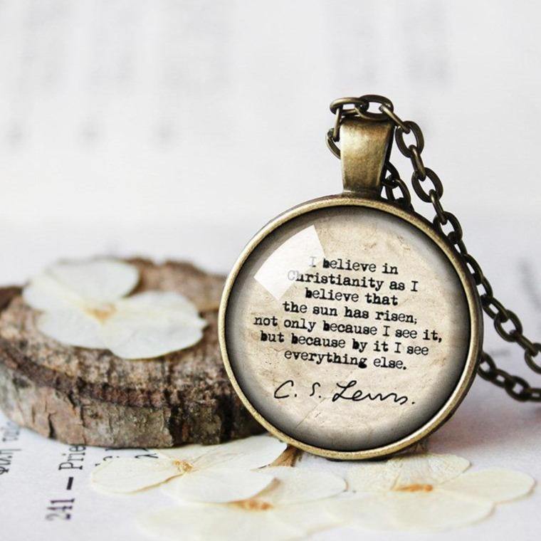 I Believe In Christianity Necklace, C. S. Lewis Pendant, Quote Necklace, Christianity Gift, Christianity Necklace, Gift for Christian, Faith