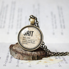 Load image into Gallery viewer, Grit Definition Necklace, Grit Definition Pendant, Entrepreneur Gift, Business Gift, Gift for Entrepreneur, Small Business Owner Gift, Grit
