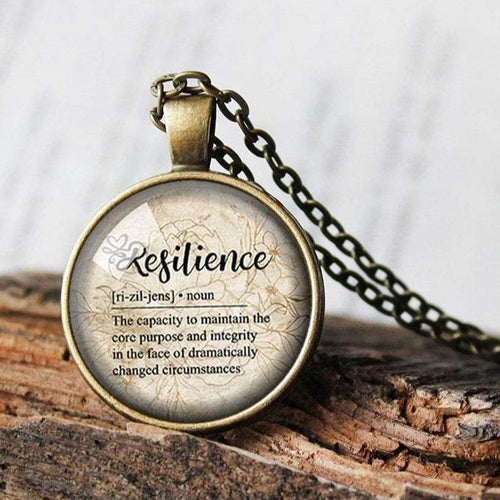 Resilient Necklace, Resilience Definition Necklace, Resilience Definition Pendant, I am Resilient, Inspirational Strength Motivational Gift