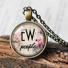 Load image into Gallery viewer, Ew People Necklace, Ew, People Pendant, Antisocial Necklace, Social distancing Pendant, Quarantine Gift, For him for her, Introvert Gift
