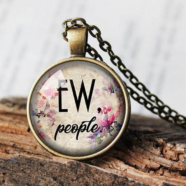 Ew People Necklace, Ew, People Pendant, Antisocial Necklace, Social distancing Pendant, Quarantine Gift, For him for her, Introvert Gift