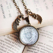 Load image into Gallery viewer, Arch Angels Globe Pendant Necklace, Seven Arch Angels Pendant Protection Amulet, Archangel Michael Necklace, Seals of The Seven Sphere Ball
