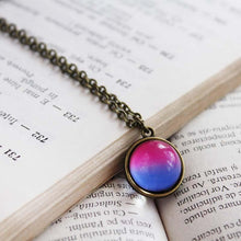Load image into Gallery viewer, Bisexual Pride Globe Necklace, Bisexual Globe Pendant, Bisexual Jewelry, Bisexual Gifts, Bisexual Pride Flag, Bi Pride Pink Blue Sphere Ball
