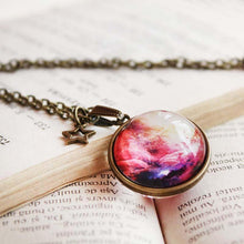 Load image into Gallery viewer, Orion Nebula Globe Galaxy Necklace, Ball Sphere Pendant, Double Sided Galaxy Gift, Space Lovers, Galaxy Gift Idea, Orion Nebula, Space Gift
