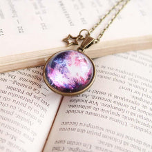 Load image into Gallery viewer, Orion Purple Nebula Globe Galaxy Necklace, Ball Sphere Pendant, Double Sided Galaxy Gift, Space Lovers, Galaxy Gift, Orion Nebula Space Gift
