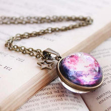 Load image into Gallery viewer, Orion Purple Nebula Globe Galaxy Necklace, Ball Sphere Pendant, Double Sided Galaxy Gift, Space Lovers, Galaxy Gift, Orion Nebula Space Gift
