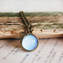 Load image into Gallery viewer, Neptun Globe Necklace, Neptun Globe Pendant, Blue Planet Gift, Space Universe Necklace, Sphere Galaxy Gift, Ball Astronomy Cosmic Gift 4 her
