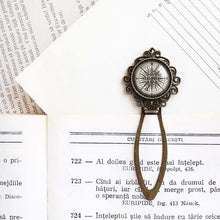 Load image into Gallery viewer, Steampunk Compass Bookmark, Vintage Compass Bookmark, Marine Compass, Bookmark, Reading, Accessories Book Lovers, Librarians Bookworms gifts
